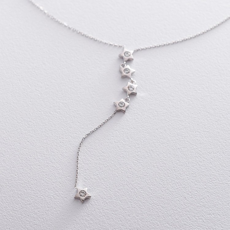 Золотое колье "Звездочки" с фианитами кол01516 от ювелирного магазина Оникс