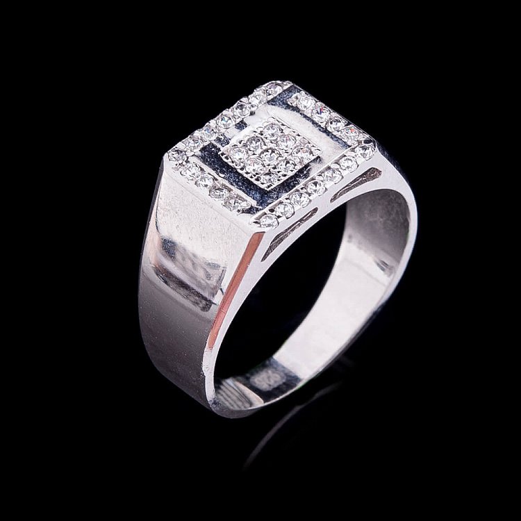 Срібна печатка з фіанітами 11922 від ювелірного магазину Онікс - 2