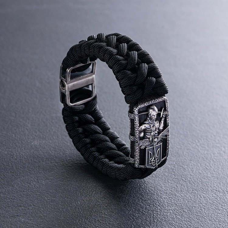 Серебряный браслет "Украинский козак" (эбеновое дерево) 1247 от ювелирного магазина Оникс - 3