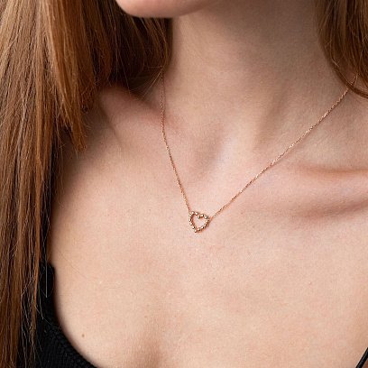 Золоте кольє "Закохане серце" кол01989 №3