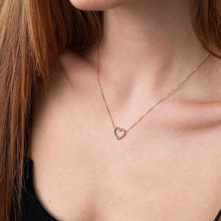 Золоте кольє "Закохане серце" кол01989 від ювелірного магазину Онікс - 2