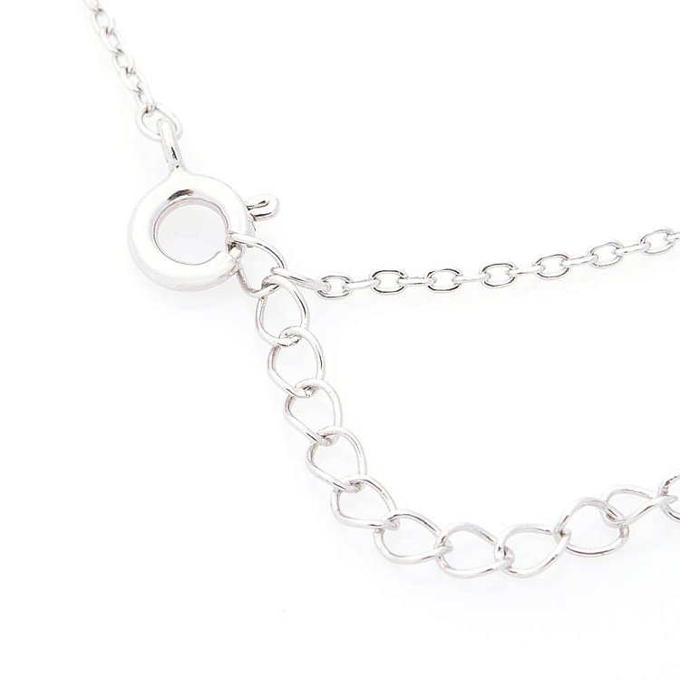 Серебряное колье "Треугольник и кольца" (фианиты) 18682 от ювелирного магазина Оникс - 3