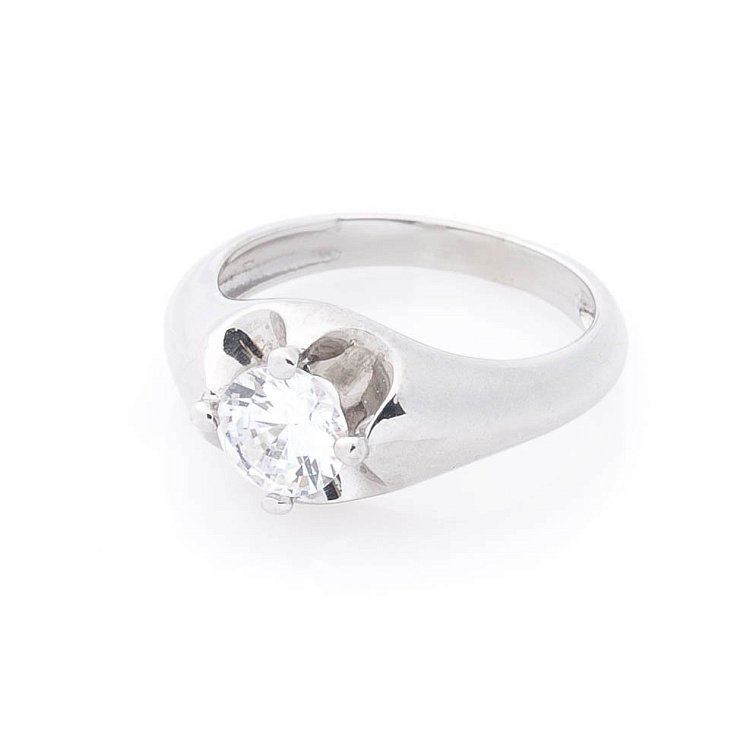 Золота каблучка з фіанітом к04808 - 1 Золота каблучка з фіанітом к04808 від ювелірного магазину Онікс - 1