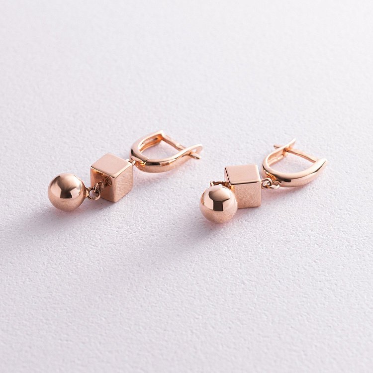 Золотые серьги на английской застежке с05924 от ювелирного магазина Оникс - 2