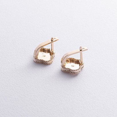 Сережки "Конюшина" в жовтому золоті с08871 №3