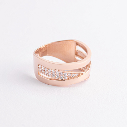 Золотое кольцо с фианитами к07381 №2