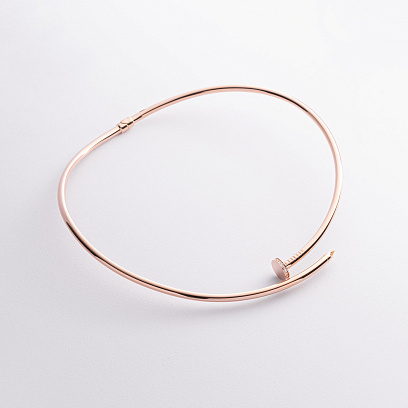 Колье "Гвоздь" в красное золоте (фианиты) кол02445