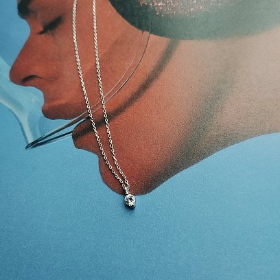 Серебряное колье "Капля дождя" 181006 №7