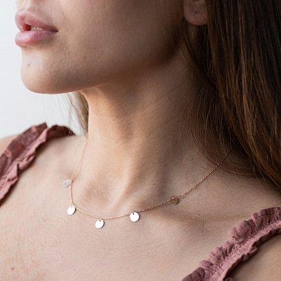 Золотое колье "Монетки" кол01435