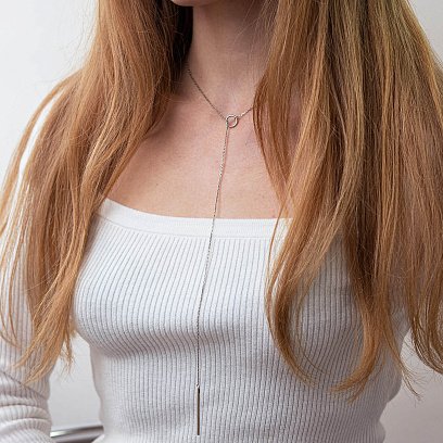 Срібне кольє - краватка "Муза" 181193 №3