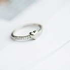 Серебряное кольцо с сердечком (фианиты) 112045 от ювелирного магазина Оникс - 4