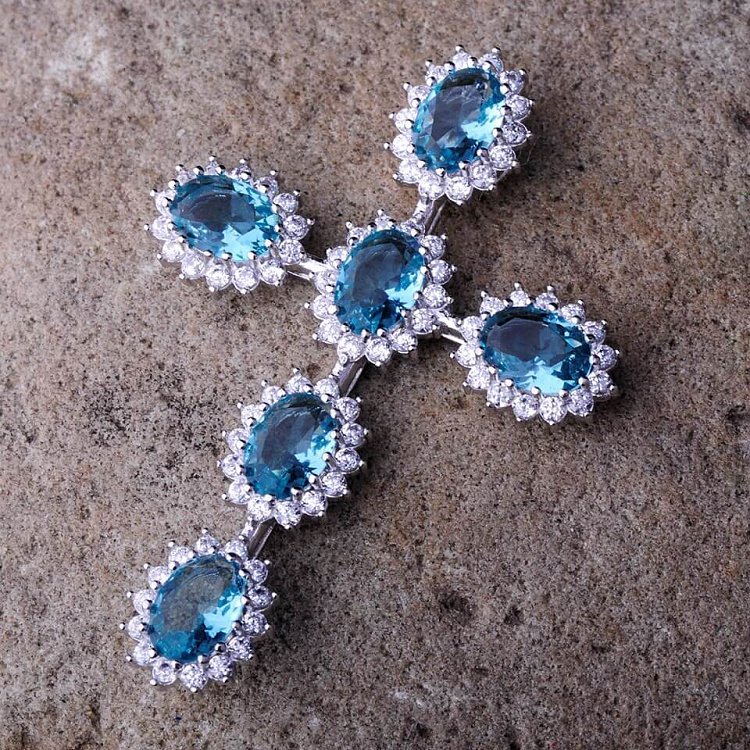 Подвеска "Крестик" (фианиты) 131901 от ювелирного магазина Оникс - 4