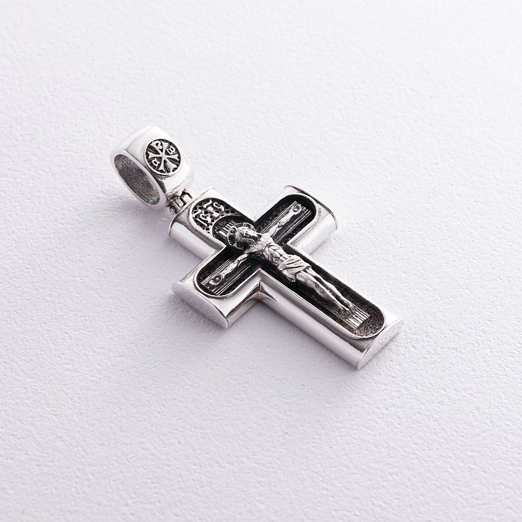 Срібний хрест "Розп'яття. Спаси і Збережи" кду-21 від ювелірного магазину Онікс - 4