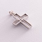 Срібний хрестик з фіанітами 132054 от ювелирного магазина Оникс - 2