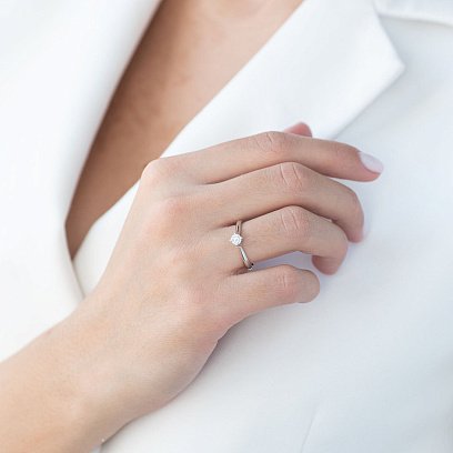 Заручальна каблучка в білому золоті (діамант) кб0272 №7