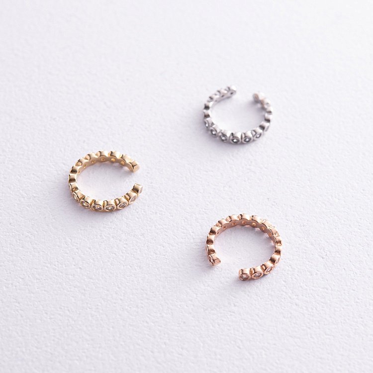 Каффа "Джесіка" у жовтому золоті (фіаніти) с08026 від ювелірного магазину Онікс - 4