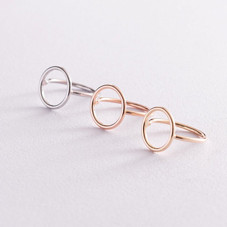 Каблучка "Кругообіг" у білому золоті к06929 - 6 Каблучка "Кругообіг" у білому золоті к06929 від ювелірного магазину Онікс - 6