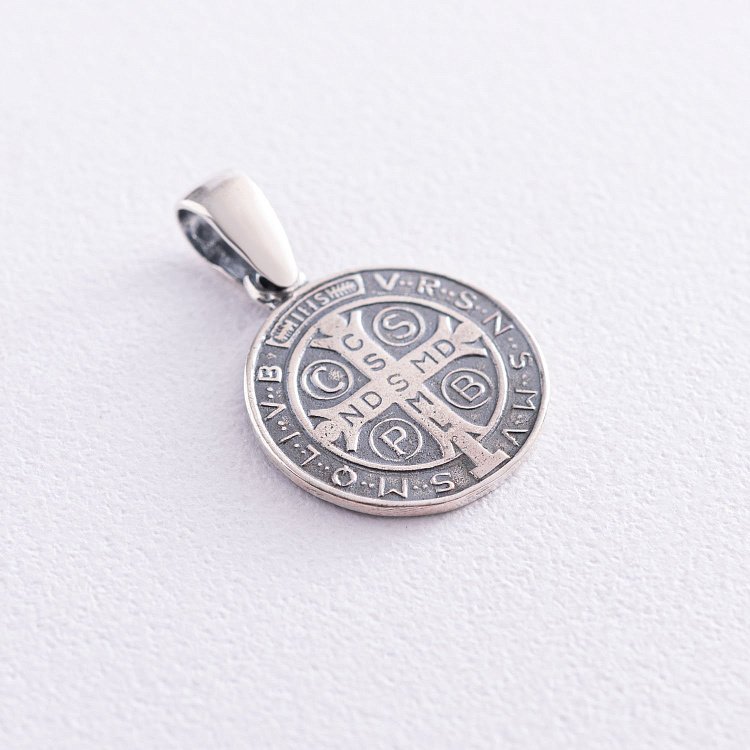 Срібна ладанка Святого Бенедикта 131553 від ювелірного магазину Онікс - 3