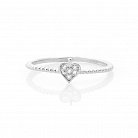 Срібний перстень "Сердечко" з фіанітами 112053 от ювелирного магазина Оникс - 2