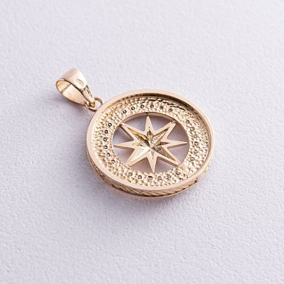 Кулон "Роза вітрів" у жовтому золоті п03331 №7