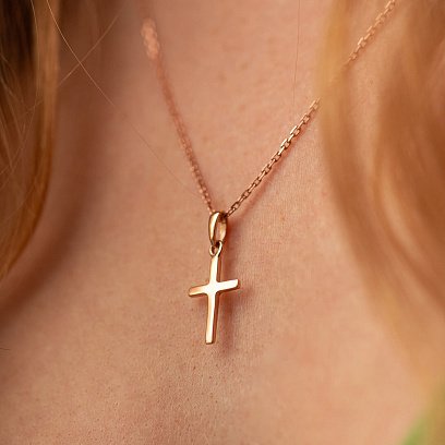 Золотий маленький хрестик п02971 №4