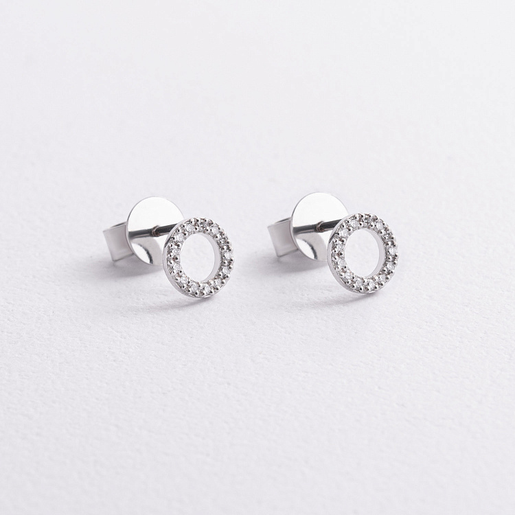 Золоті сережки - пусети з діамантами сб0333di від ювелірного магазину Онікс - 3