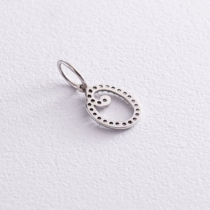 Золотая подвеска "Буква О" с бриллиантами пО №3