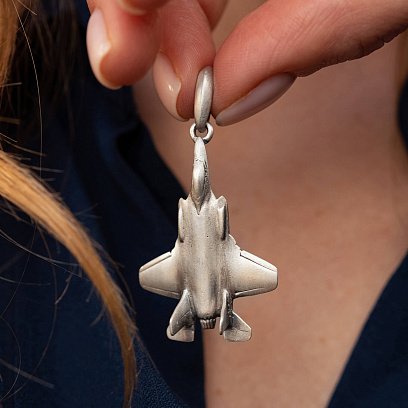 Підвіска "Військовий літак - Винищувач" у сріблі 133209 №4