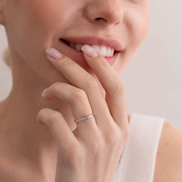 Заручальна золота каблучка з діамантом 26411121 - 6 Заручальна золота каблучка з діамантом 26411121 від ювелірного магазину Онікс - 6