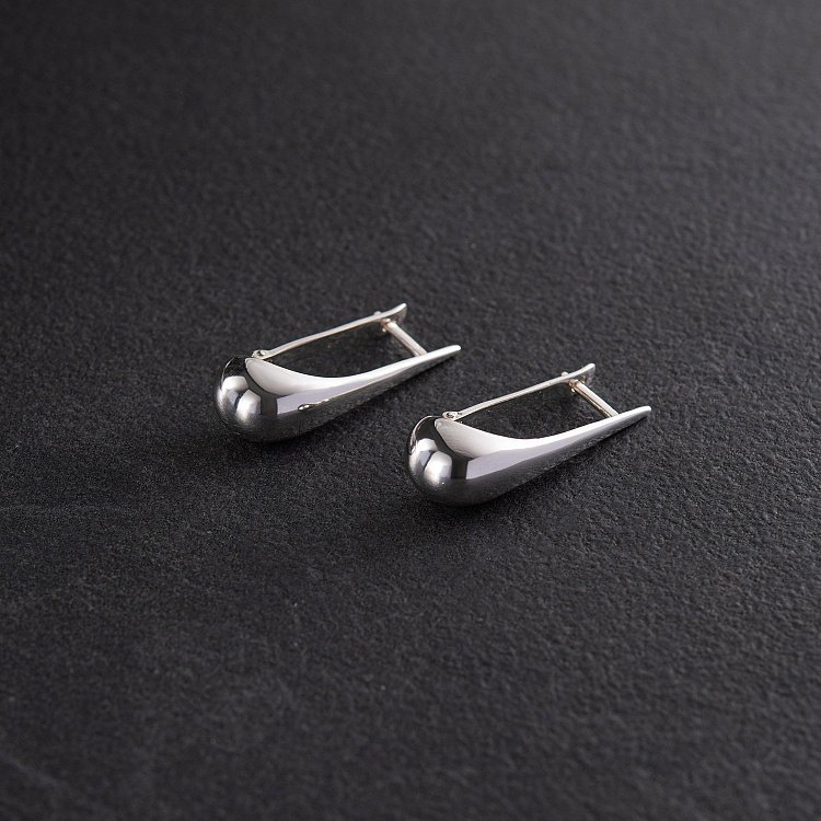 Серьги "Капельки" в серебре (3.1 см) 122496 от ювелирного магазина Оникс - 6