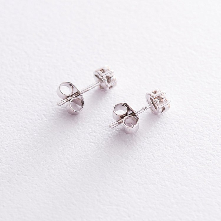 Золоті сережки - пусети "Квіточки" з діамантами сб0111gl від ювелірного магазину Онікс - 2