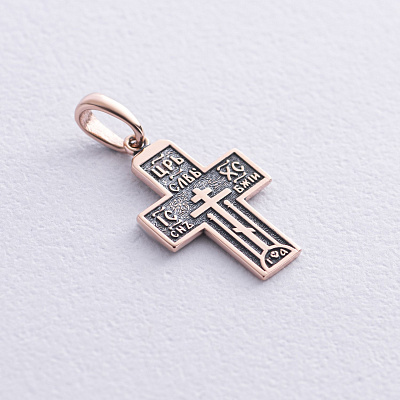 Золотой крестик (чернение) п03250