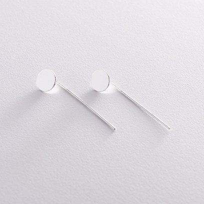 Серебряные серьги "Монетки" 122994 №4