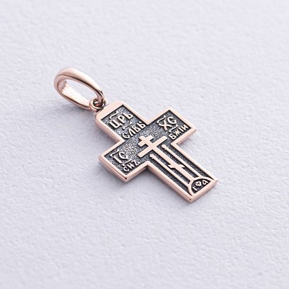 Золотой крестик (чернение) п03250