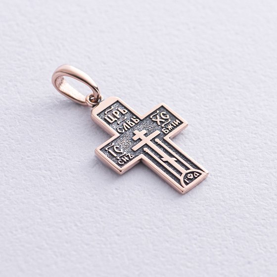 Золотой крестик (чернение) п03250