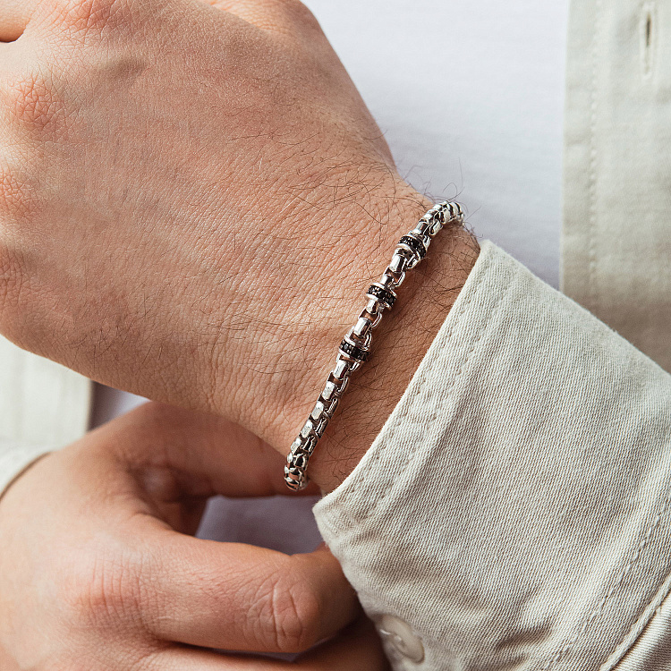 Срібний чоловічий браслет "Роза вітрів" ZANCAN ESB283-N від ювелірного магазину Онікс - 3