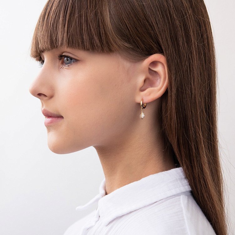 Дитячі золоті сережки "Сонечка" с02209 від ювелірного магазину Онікс - 1