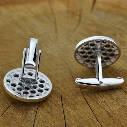 Серебряные запонки "Древо жизни" 25075 №3