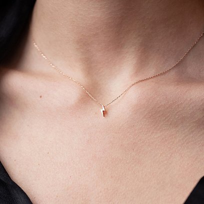 Кольє "Блискавка" у червоному золоті кол02296 №2