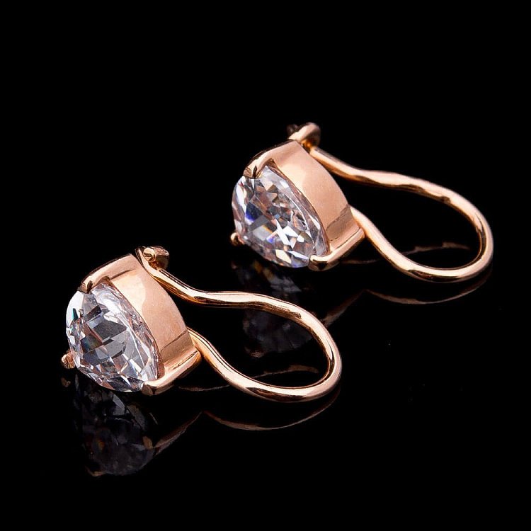 Дитячі золоті сережки з фіанітами с01245 від ювелірного магазину Онікс - 1