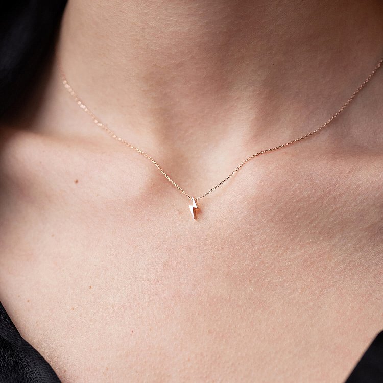 Кольє "Блискавка" у червоному золоті кол02296 від ювелірного магазину Онікс - 1