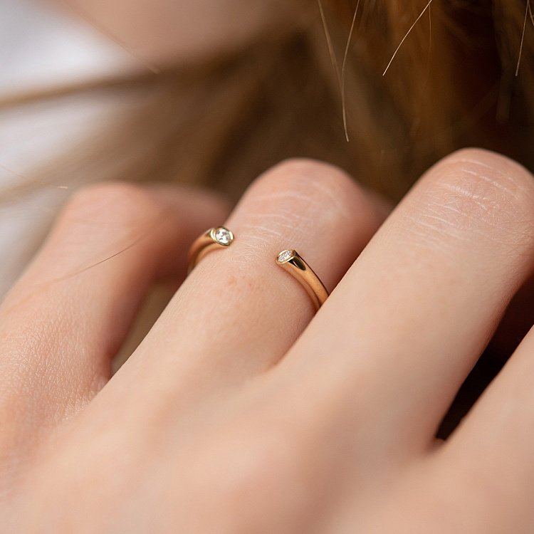 Кольцо "Джолин" в желтом золоте (фианиты) к07480 от ювелирного магазина Оникс - 6