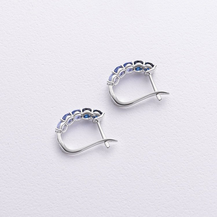 Золотые серьги с сапфирами сб0598sth от ювелирного магазина Оникс - 2