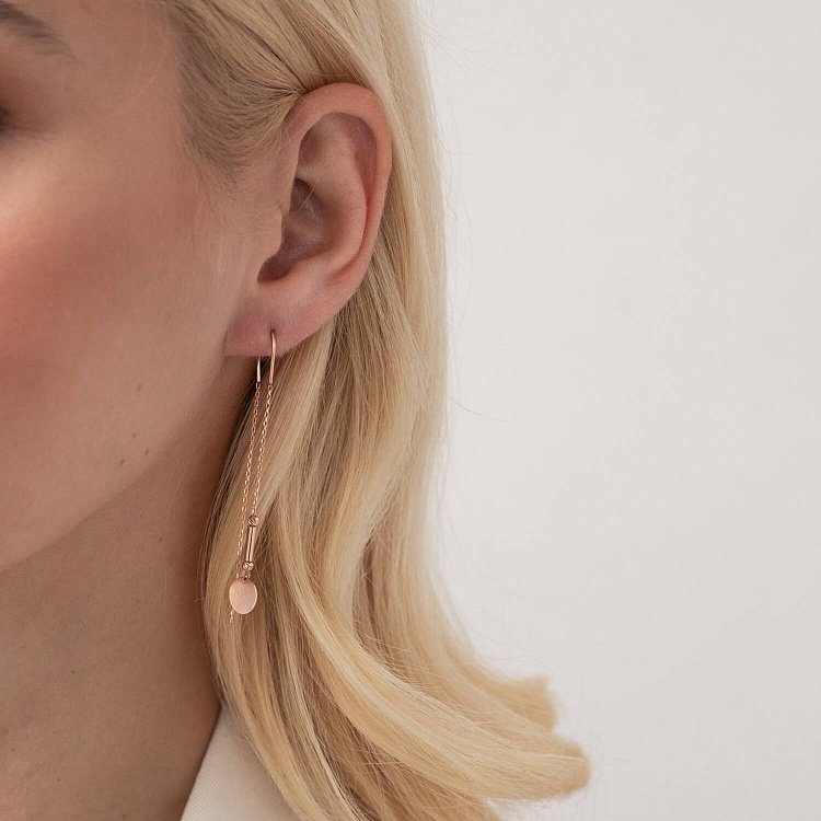 Золоті сережки "Монетки" (протяжки) с07732 від ювелірного магазину Онікс - 1