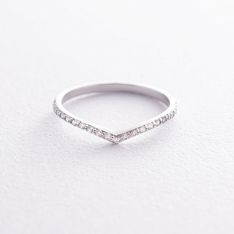 Кольцо "Особенное" с фианитами (белое золото) к07218 от ювелирного магазина Оникс