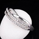 Срібний перстень з фіанітами Україна (родій) 111298 от ювелирного магазина Оникс - 6