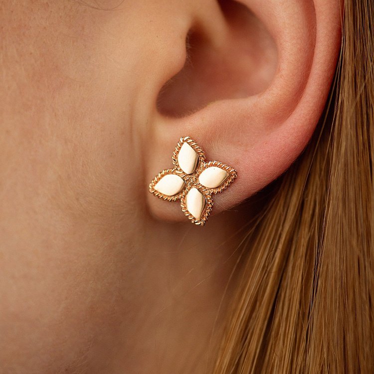 Золоті сережки - пусети "Конюшина" с08739 від ювелірного магазину Онікс - 3