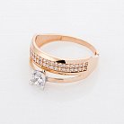 Золотое помолвочное кольцо с фианитами к04229 от ювелирного магазина Оникс - 2