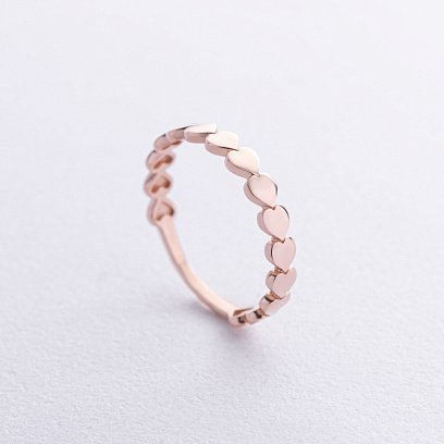 Золотое кольцо "Сердечки" к08087 №3