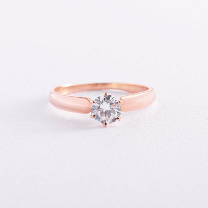 Золота заручальна каблучка з фіанітом к05205